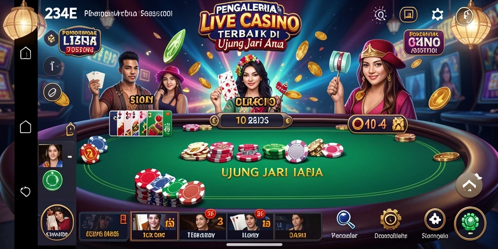 Tampilan gameplay nyata dari aplikasi Live Casino 234E.