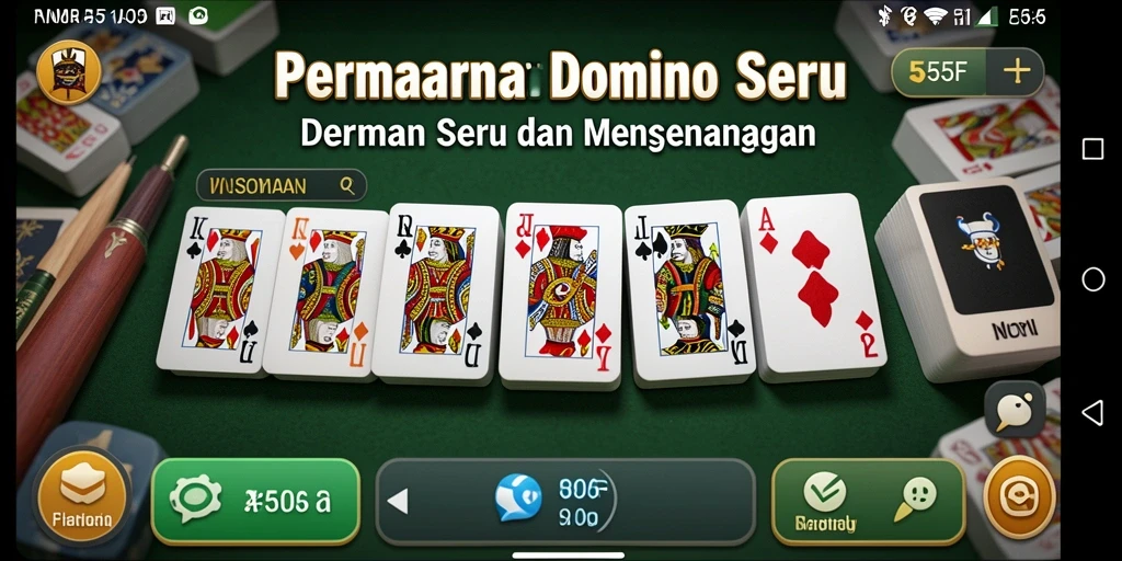 Screenshot utama <strong>555F</strong> menampilkan gameplay domino yang seru dan menarik.