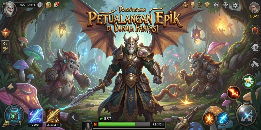 Screenshot menunjukkan aksi seru dalam pertempuran RPG di 55RT.