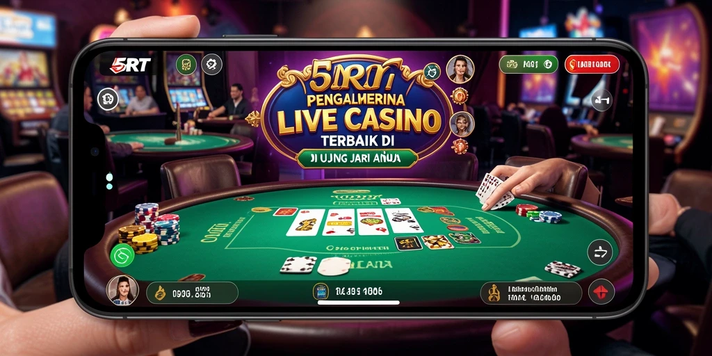 Screenshot gameplay <strong>5RT</strong> menampilkan dealer langsung dan interaksi pemain yang menyenangkan.