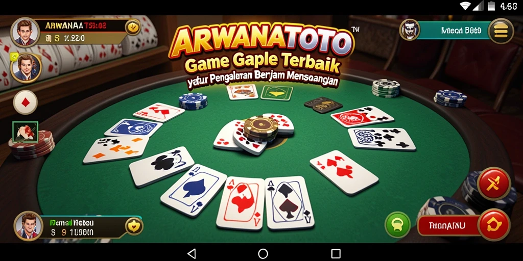 Tampilan seru gameplay Gaple di ARWANATOTO dengan teman-teman.