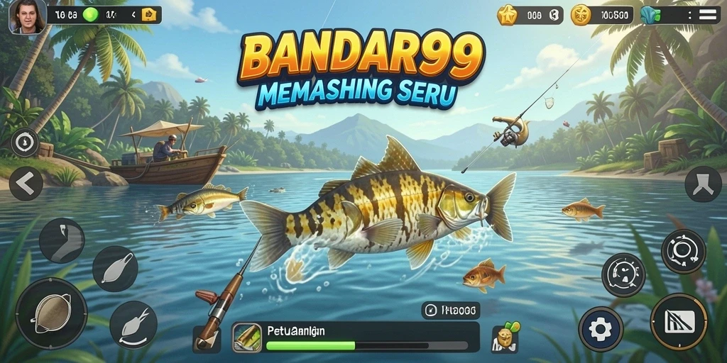 Tampilan gameplay BANDAR99 yang menampilkan aksi memancing.