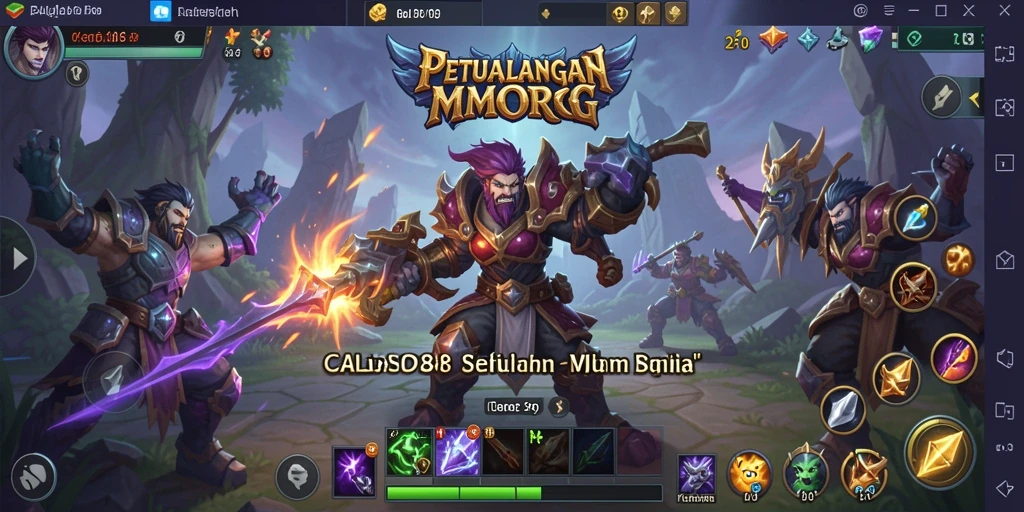 Tangkapan layar gameplay CALO288 yang menunjukkan aksi pertempuran MMORPG yang mendebarkan.