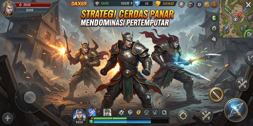 Screenshot gameplay DAX69 yang menampilkan pertempuran strategi yang intens.