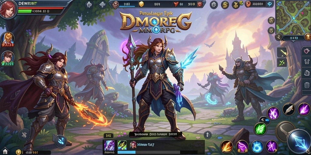 Tampilan gameplay epik di dunia fantasi DEWI567.