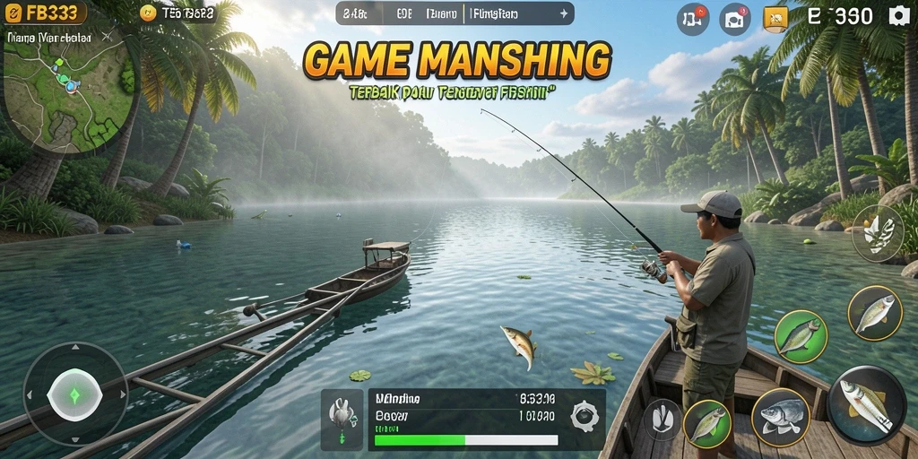 Tampilan gameplay FB333 dengan aksi memancing yang menegangkan.