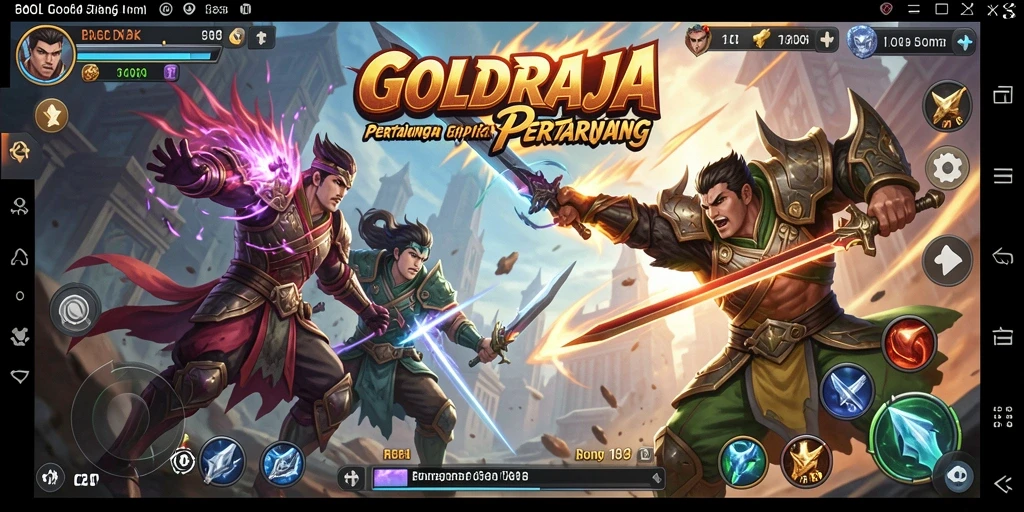 Tampilan pertarungan dalam game GOLDRAJA yang seru dan penuh aksi.