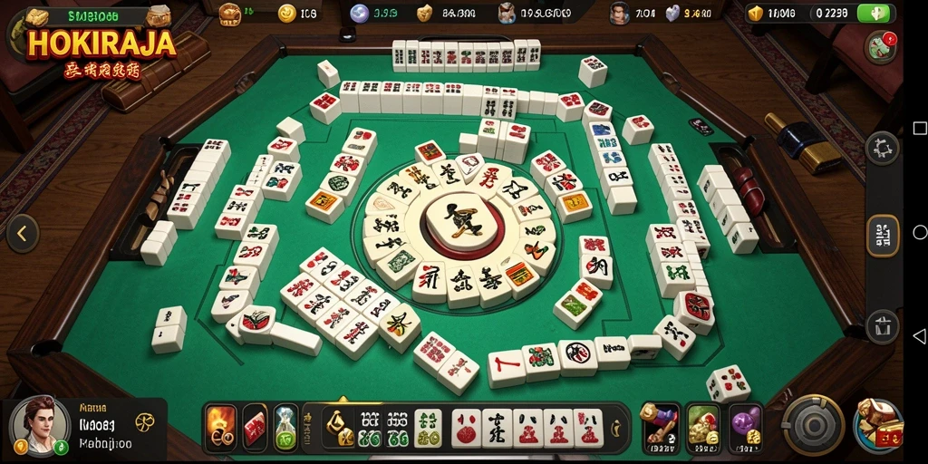 Screenshot gameplay HOKIRAJA menampilkan tantangan Mahjong yang seru.