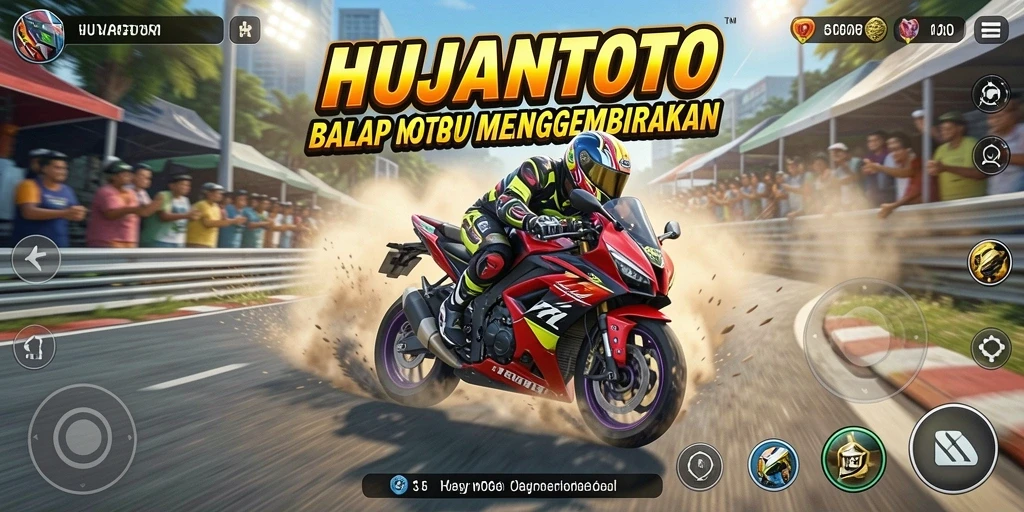 Tampilan menegangkan dari balapan motor di HUJANTOTO.