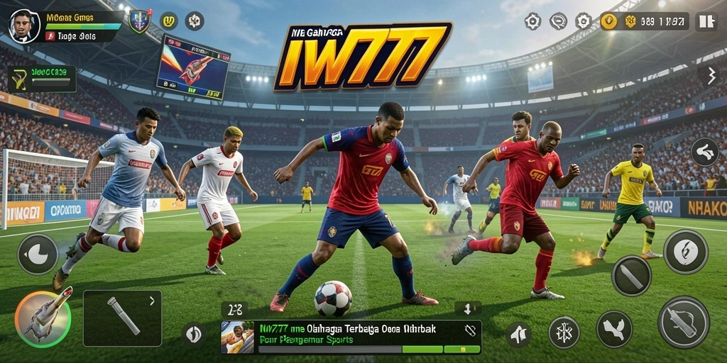Screenshot IW777 yang menunjukkan aksi permainan olahraga yang mendebarkan.