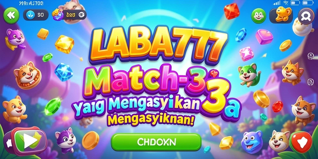 Screenshot LABA777 menampilkan aksinya yang seru dalam permainan Match-3.
