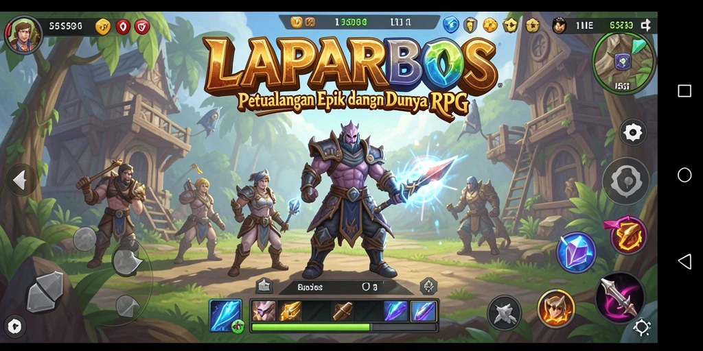 Tampilan utama gameplay LAPARBOS dengan aksi RPG yang mendebarkan.