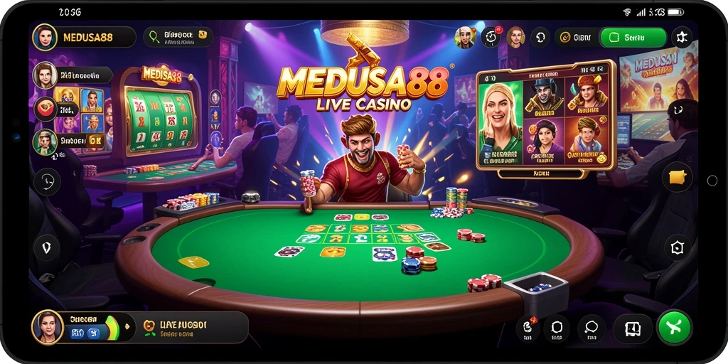 Tampilan gameplay Live Casino yang menegangkan dan interaktif.