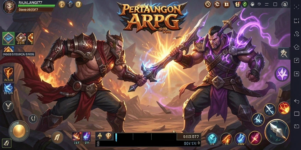 Tampilan gameplay seru di dunia ARPG RAJALANGIT77.