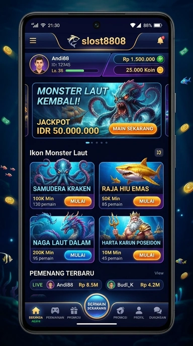 Tampilan utama aplikasi slost8808 yang sederhana dan efisien.
